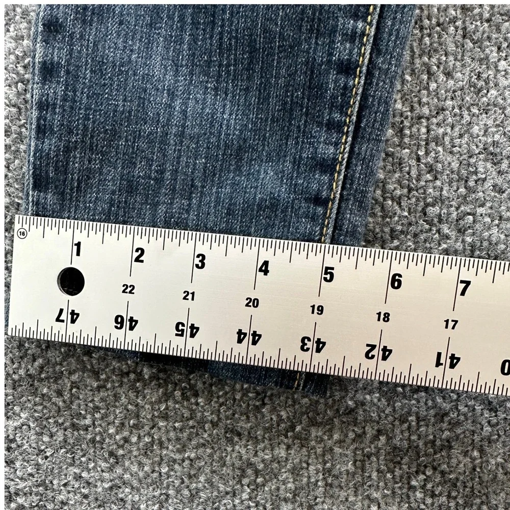 Forever 21 VTG Cotton Women Dark Wash Heart Embroidered Low Rise Jeans Sz 1